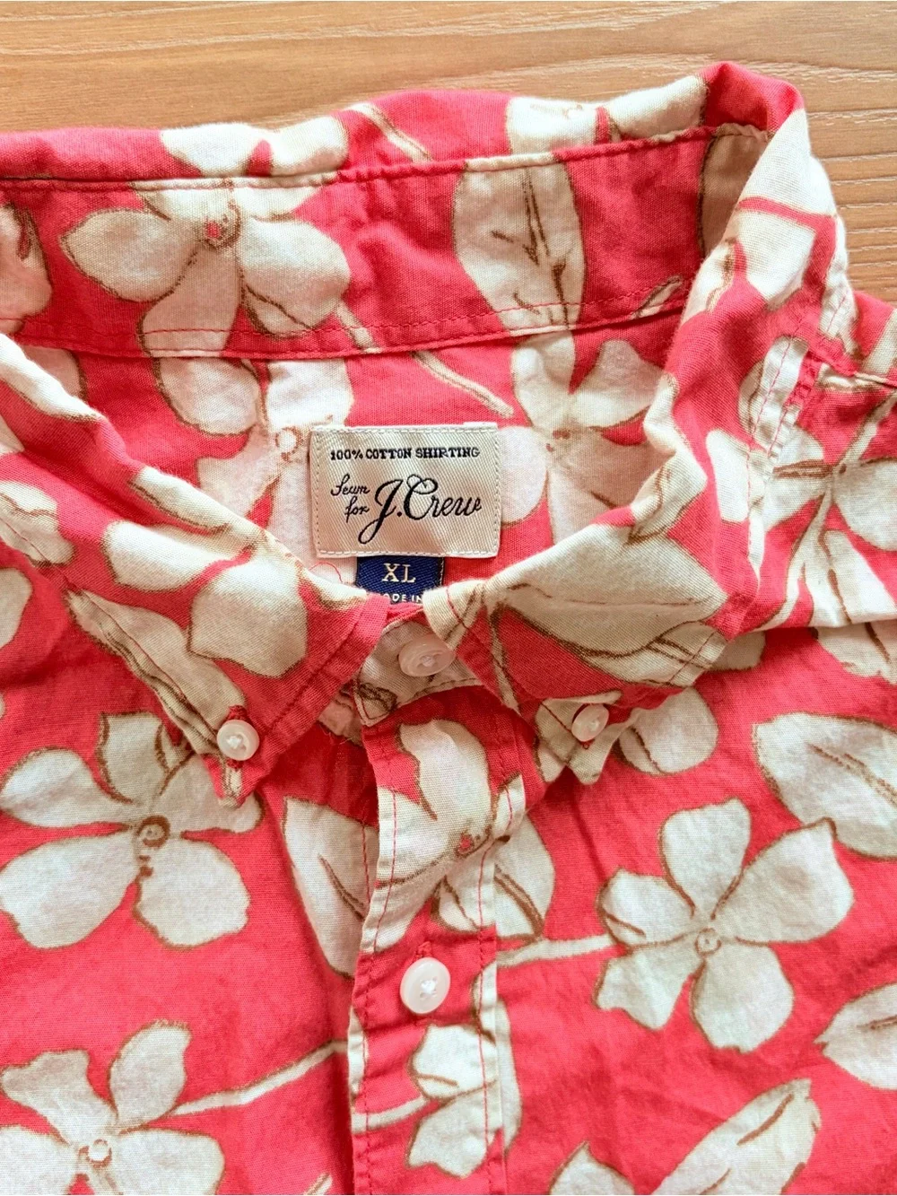 J. Crew Coral Floral & Light Blue Palm Short-Sleeve Button Shirts